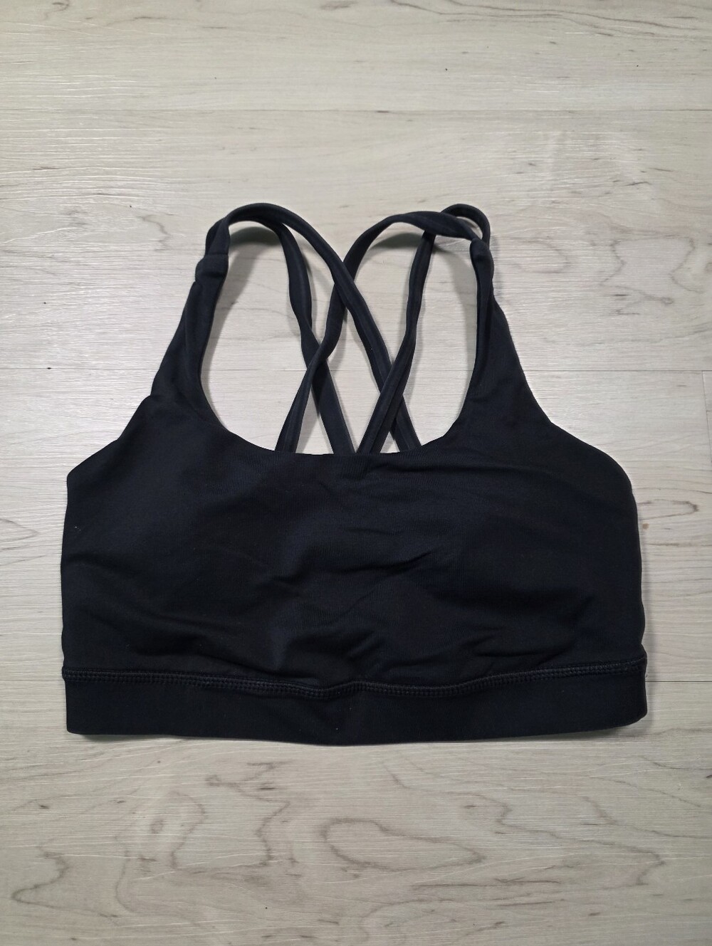 Lululemon Black Strappy Cross Back Sports Bra Women Yoga Workout Athletic Top S
